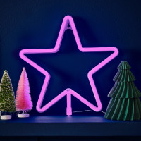 Vorschau: Pinker Stern Lichtdekoration 28cm