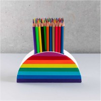 Preview: White rainbow pen holder blank
