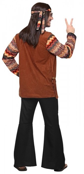 Retro man hippie kostuum voor mannen bruin 4