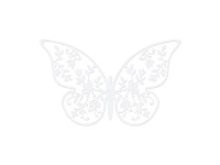 Vista previa: 10 adornos de papel mariposa blanco