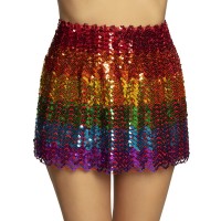 Oversigt: Rainbow sequin nederdel Sally