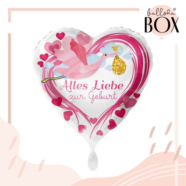 Balloha Geschenkbox DIY Alles Liebe zur Geburt Pink XL