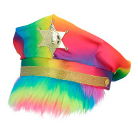 Rainbow sheriff plush hat
