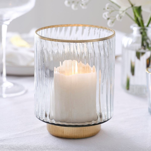 Candlestick Modern Luxe with gold rim
