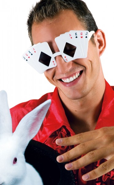 Poker Face Karten Brille