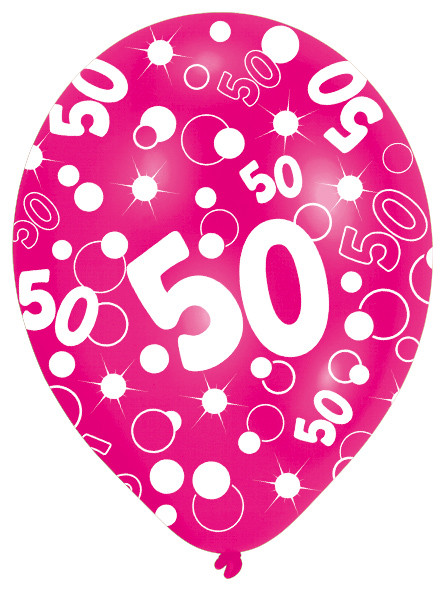 6 ballonnen bubbels 50e verjaardag kleurrijk 27,5 cm 7