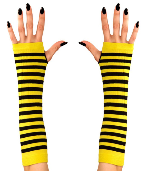 Long fingerless bee gloves