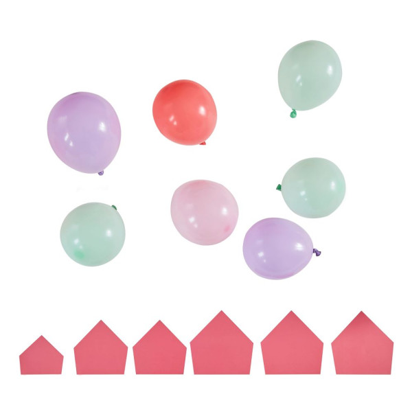 40 ballons en latex rose dino party 13cm