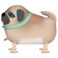 Ballon aluminium chien qui marche 60cm x 43cm