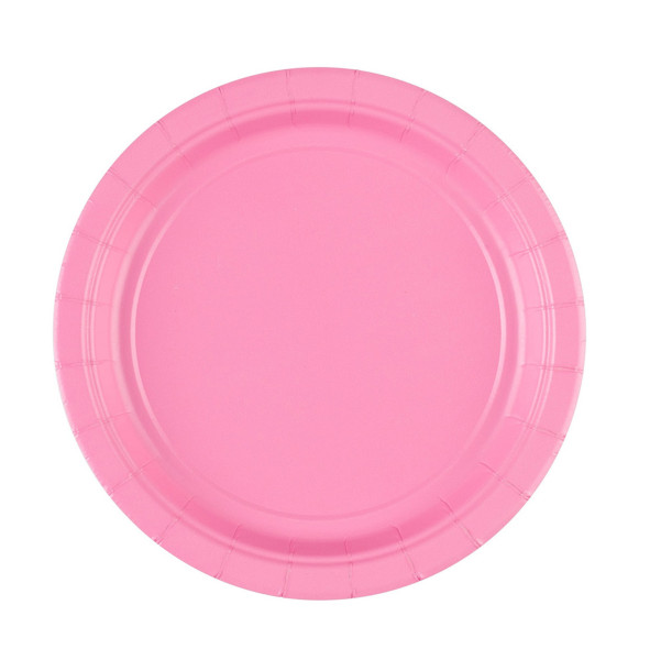 20 platos de papel Mila rosa claro 17,7cm