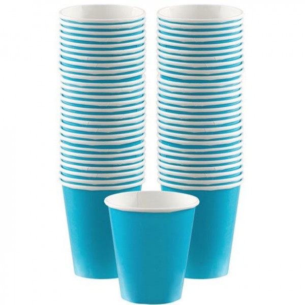 40 vasos de papel turquesa 340ml