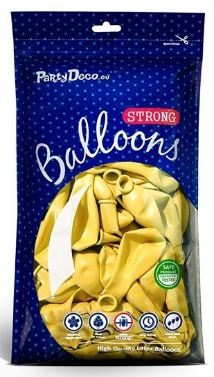 100 Partystar metalliske balloner citrongul 27cm 2