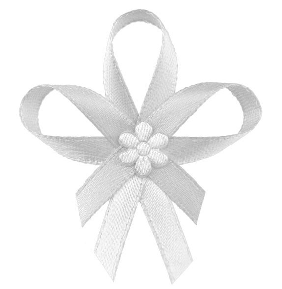 25 lapel bows in glossy white
