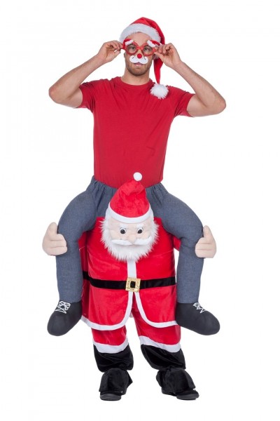 Crazy Weihnachtsmann Huckepack Kostüm