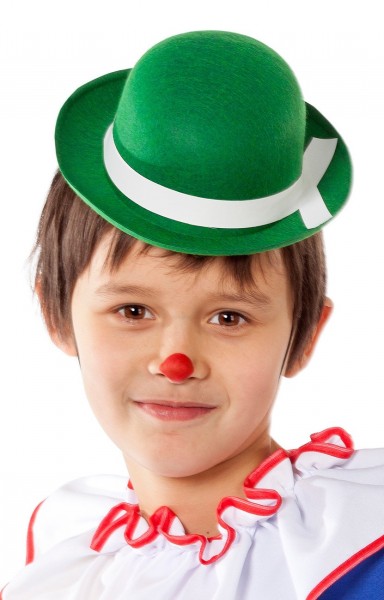 Green clown bowler hat for kids