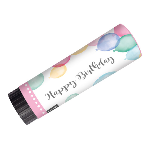 2 canons à confettis anniversaire pastel