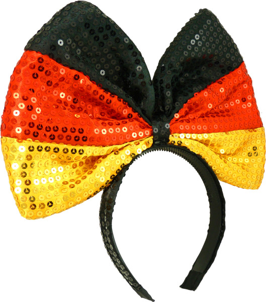 Headband with sequin bow in Germany colors