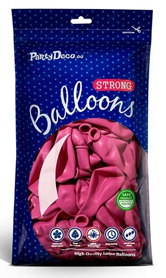 100 party star balloons pink 30cm 2
