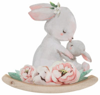 Voorvertoning: Paas nostalgie konijn decoratie figuur 11,5 x 13cm