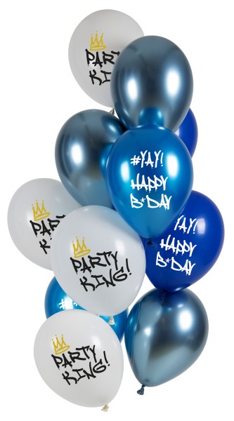 Ballons Party King 33cm - 12 Stück