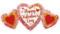 Valentine heart trio foil balloon