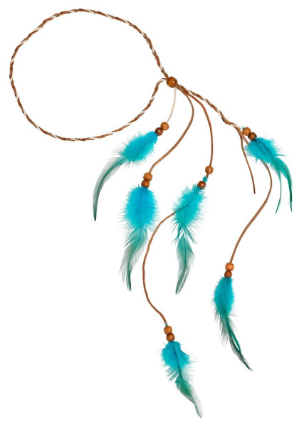 Feather headband turquoise