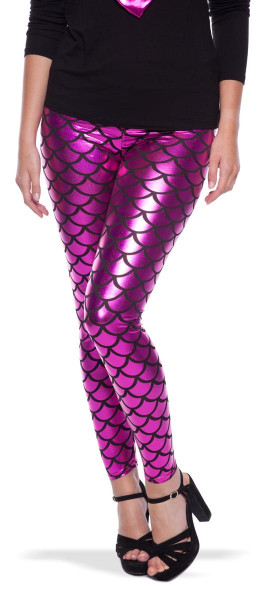 Metallic Fish paarse legging