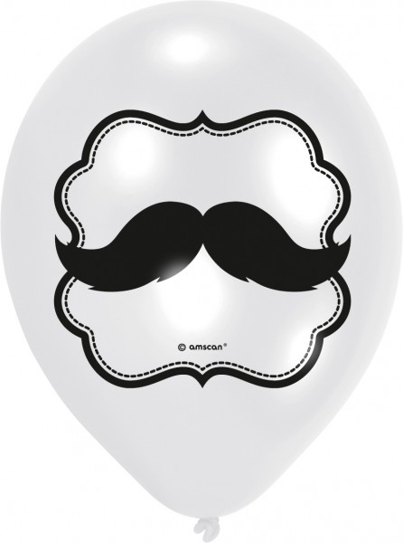 6 mustache balloons 23 cm 3