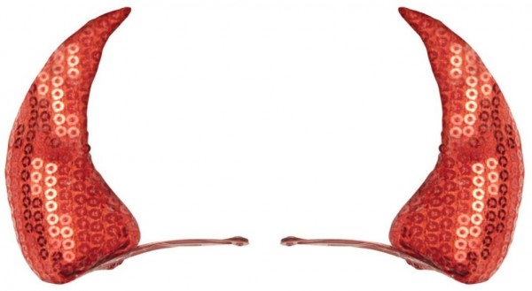 Glittering red sequins devil's horns