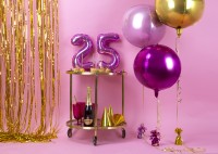 Preview: Number 2 foil balloon fuchsia 35cm