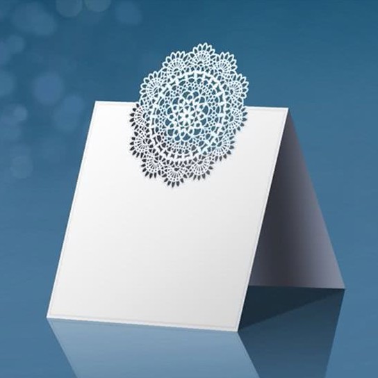 10 place cards with rosette ornament 6.3 x 6 cm