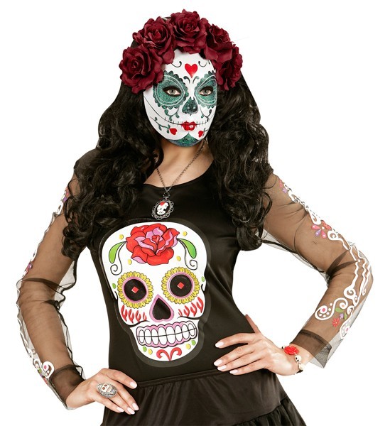 Różana maska Dia De Los Muertos 3
