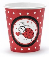 Preview: 6 ladybug party paper cups 180ml