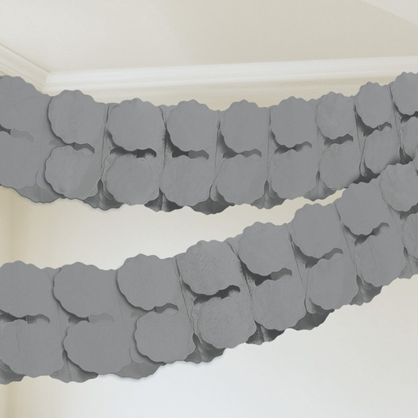 Guirlande en papier gris 3.65m