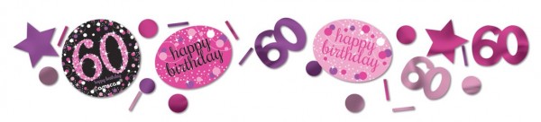 Pink 60th Birthday sprinkle decoration 34g