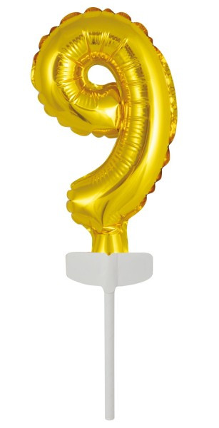Goldene Zahl 9 Tortendeko Ballon
