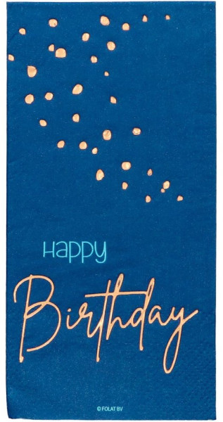 Happy Birthday 10 napkins Elegant blue