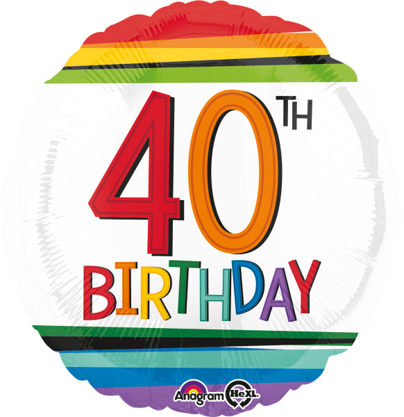 Folieballon Kleurrijke 40e verjaardag