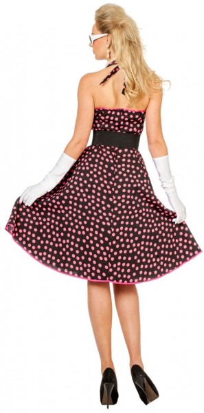 Polka Dots Dress Pink Sort kostume til kvinder 2