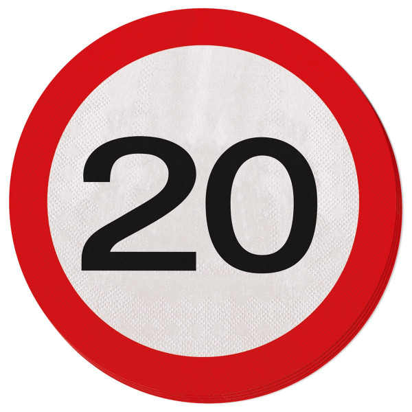 20 traffic sign 20 napkins 33cm