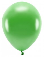 Widok: 100 ekologicznych metalicznych balonów zielonych 26cm