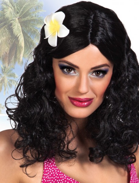 Hawaiian wig with flower 2