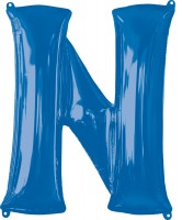 Balon foliowy litera N niebieski XL 86 cm