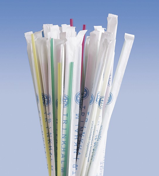 100 Celebration straws individually packed multicolored 22cm