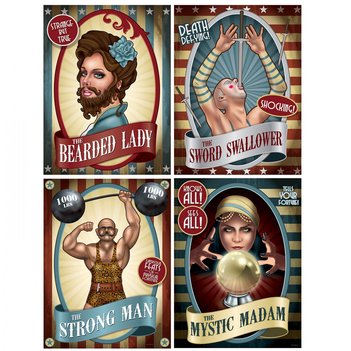 One Button Circus Vintage Circus Poster Cutouts | Pasen | Seizoen | Thema's & Evenementen ...