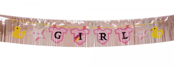 Girl Baby Party Banner With Fringes 155cm