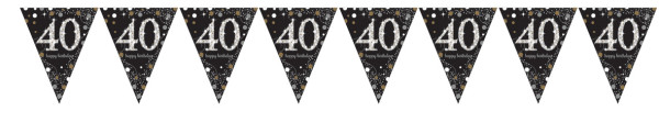Guirnalda de banderines Golden 40th Birthday 4m