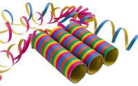 3 kunterbunte Rainbow Party Spaß Luftschlangen