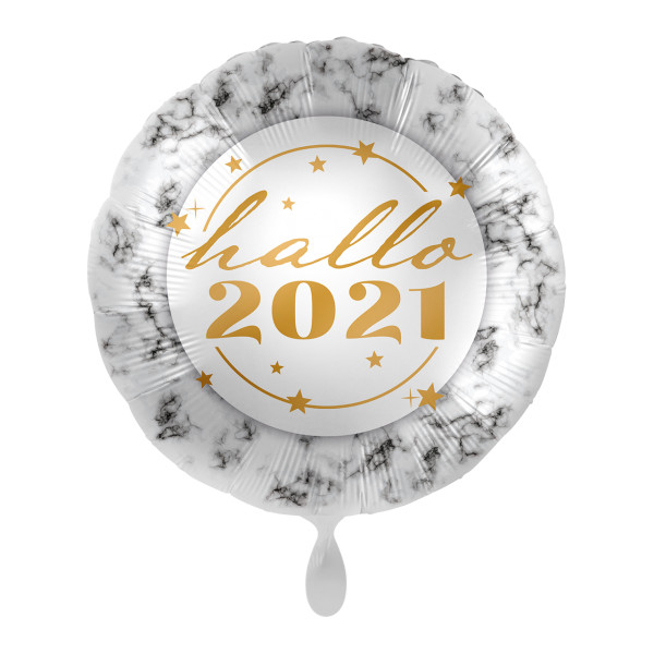 Hallo 2021 Silvester Folienballon 45cm