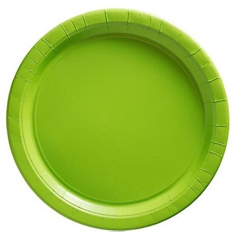 50 platos de papel verde lima Basel 17cm
